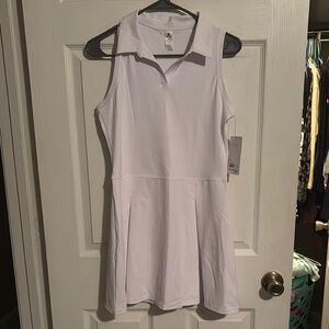 White Sleeveless Polo Dress